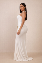 Aurelia™ Cross Halter Ruched Maxi Dress