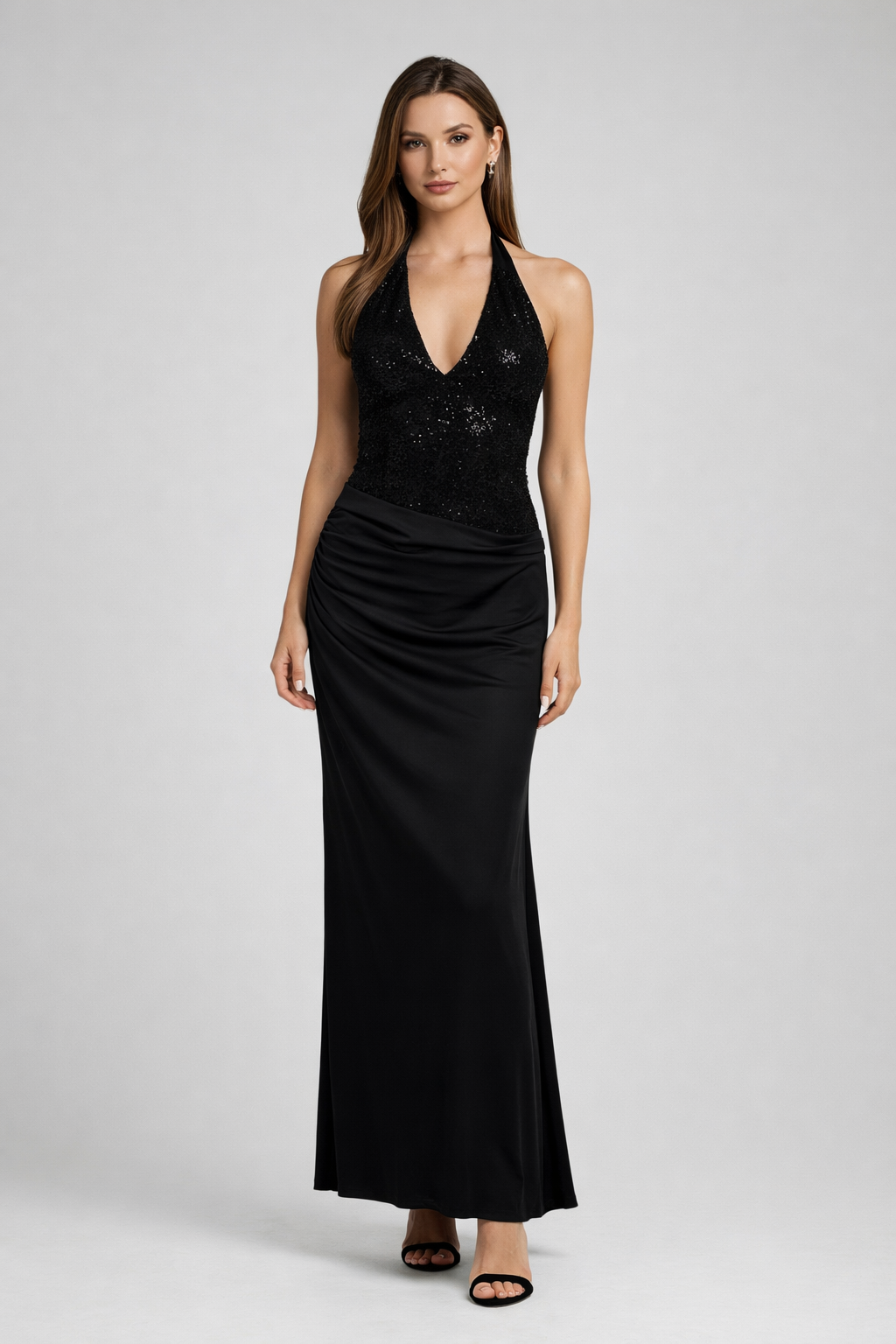 Valeria™ Sequin Halter Maxi Dress