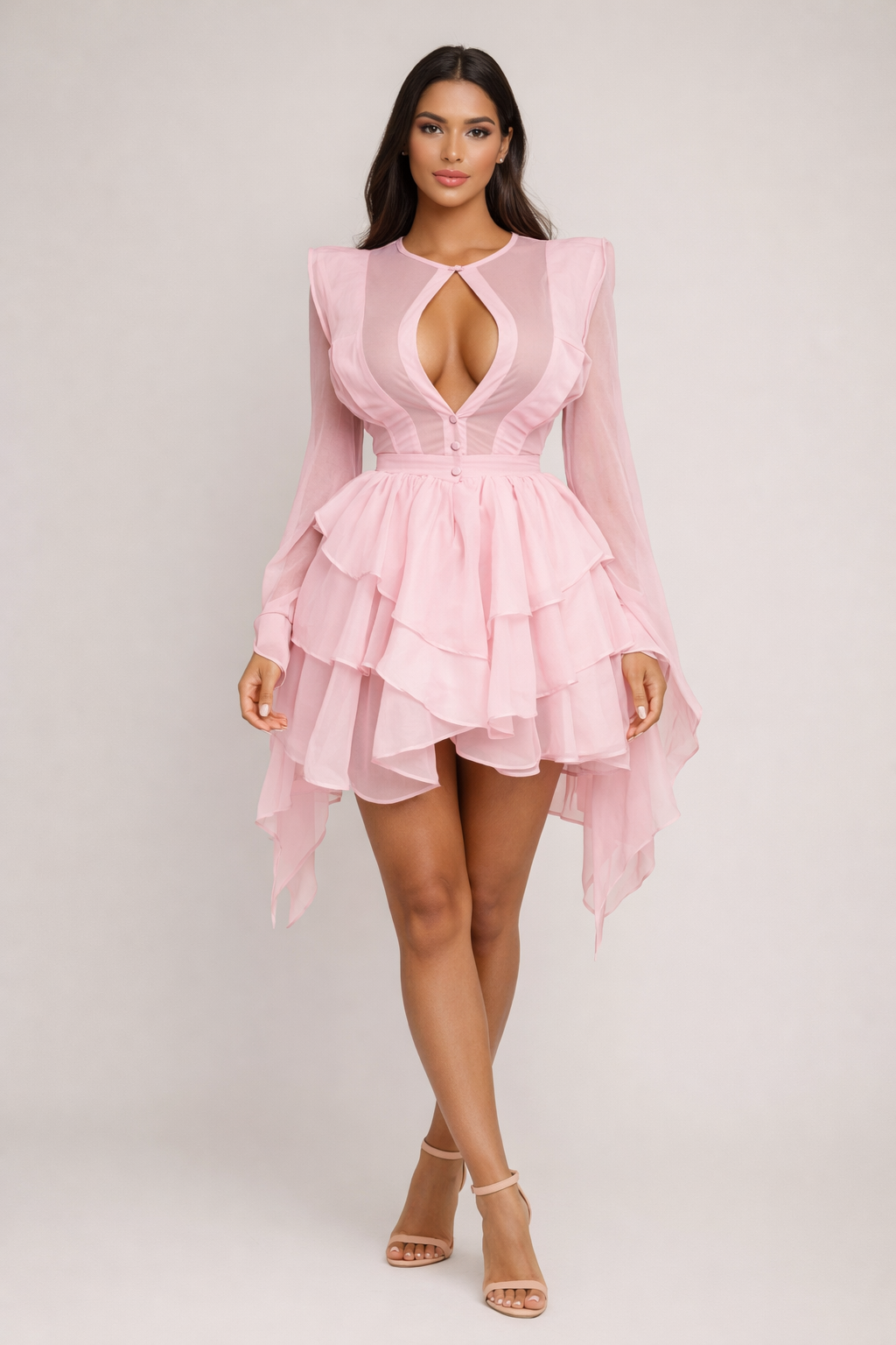 Seraphina™ Ruffled Chiffon Mini Dress