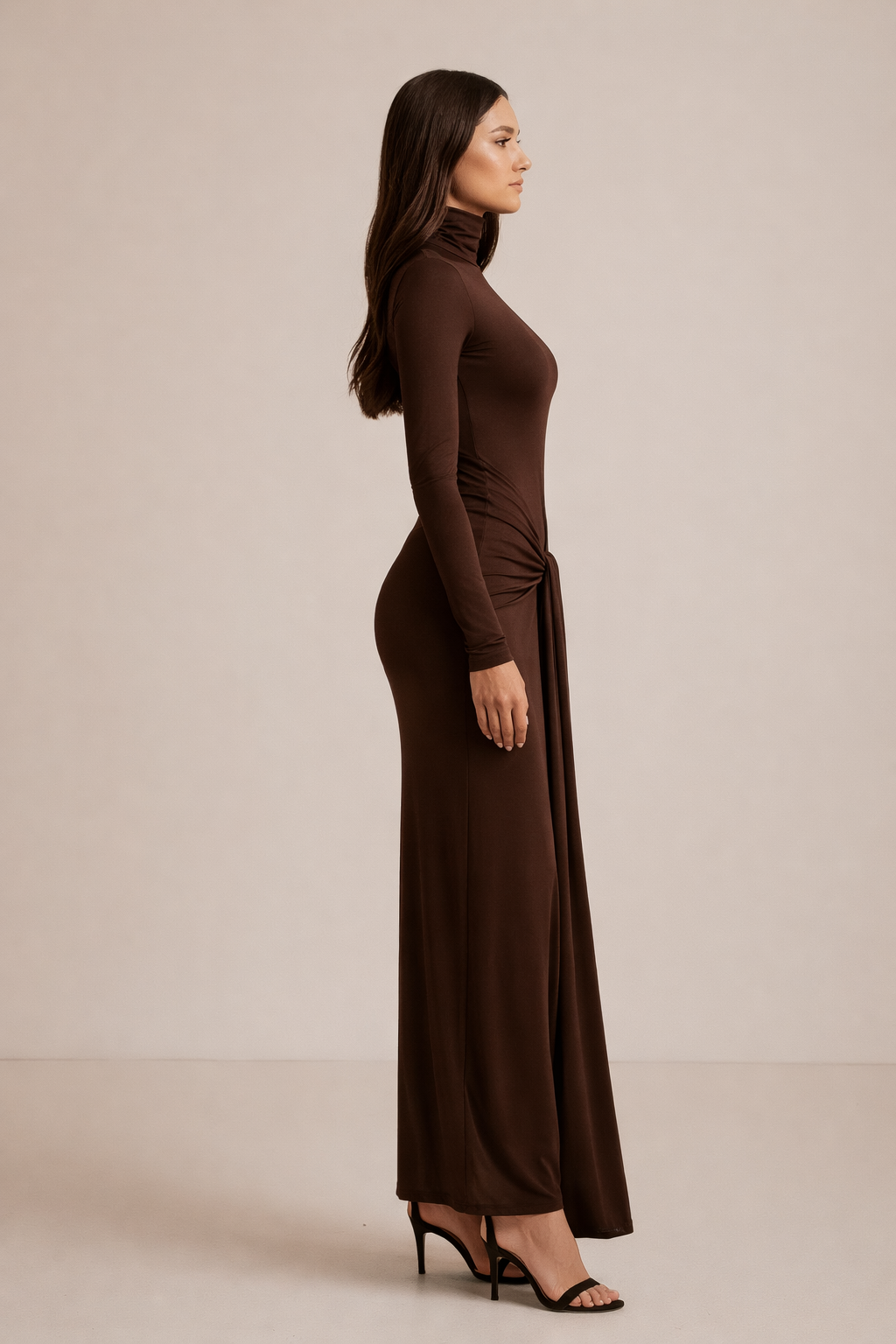 Serenna™ Draped High-Neck Maxi Dress