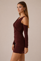 Elara™ Asymmetric Sculpt Mini Dress