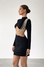 Aurora™ Sculpted Pearl-Detail Mini Dress