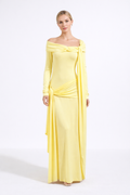 Solara™ Draped Off-Shoulder Maxi Dress