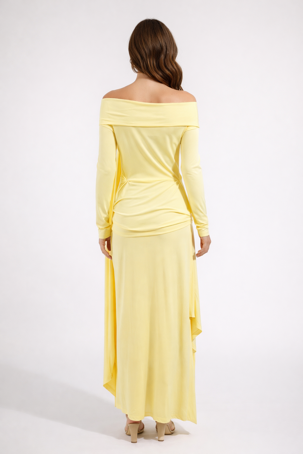 Solara™ Draped Off-Shoulder Maxi Dress