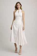 Elysia™ Asymmetric Pleated Midi Dress