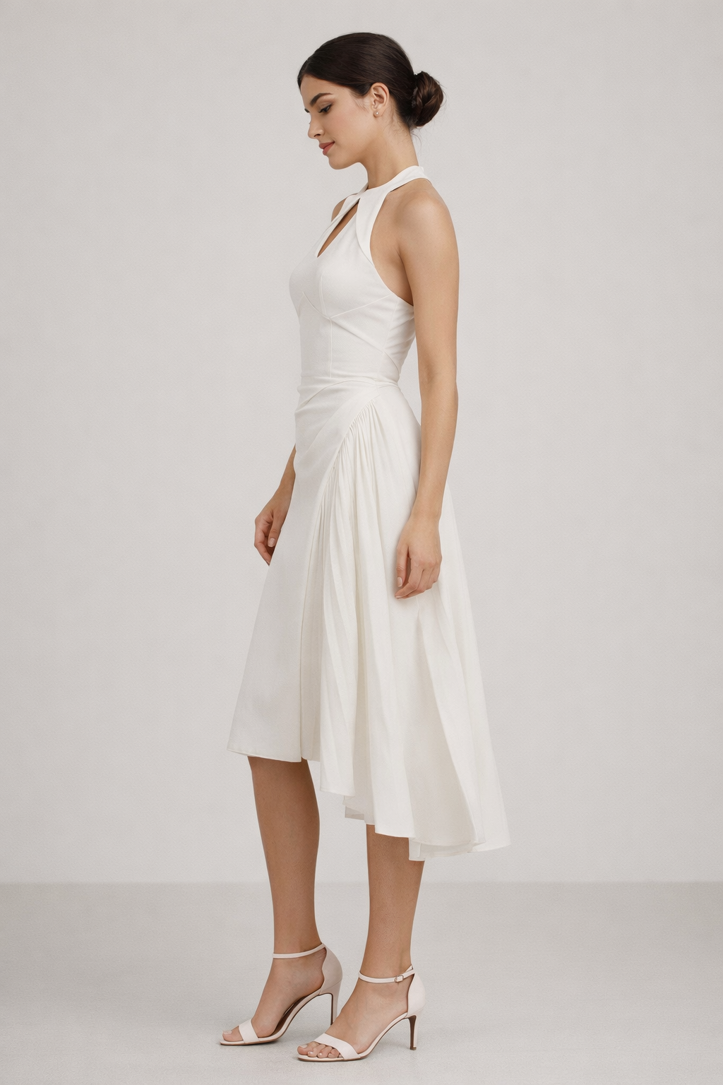 Elysia™ Asymmetric Pleated Midi Dress