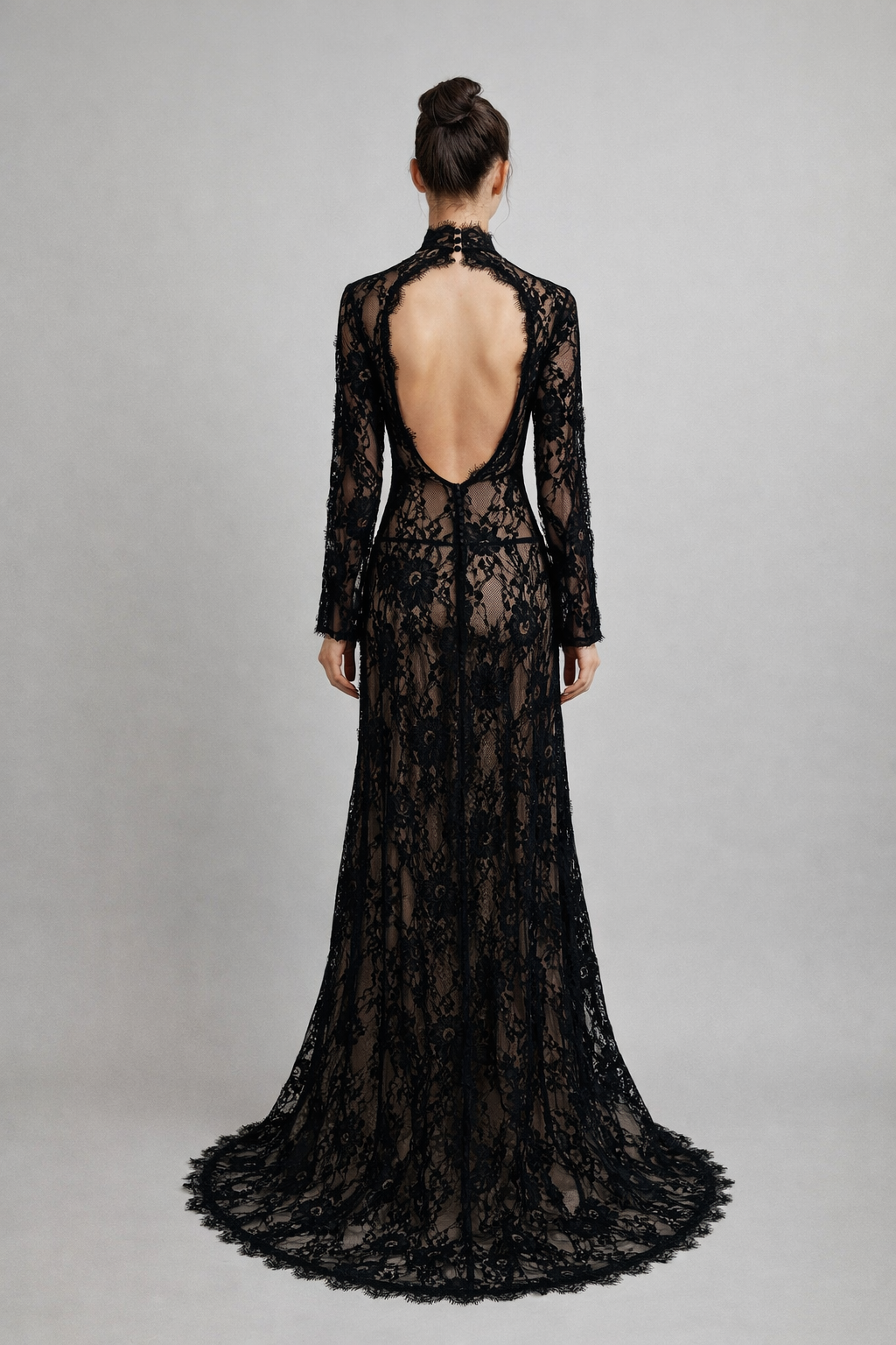 Amoura™ Sheer Cutout Lace Maxi Dress