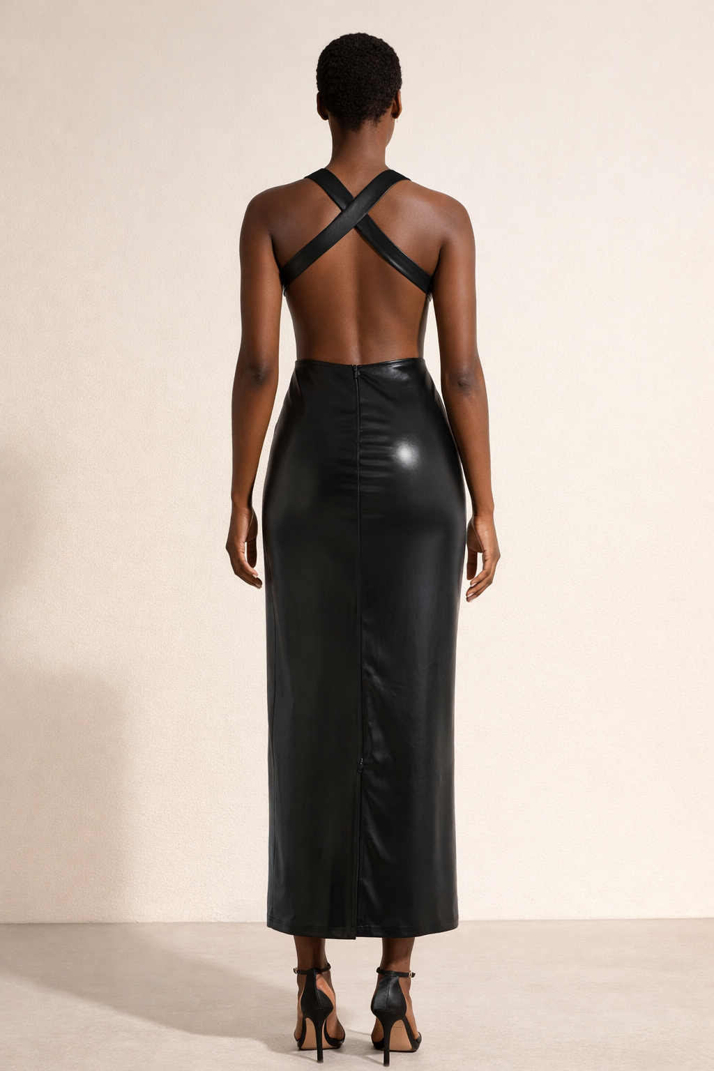 Sable™ Cross Halter Cut-Out Maxi Dress