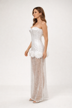 Aurelia™ Strapless Floral Corset Sequin Maxi Dress