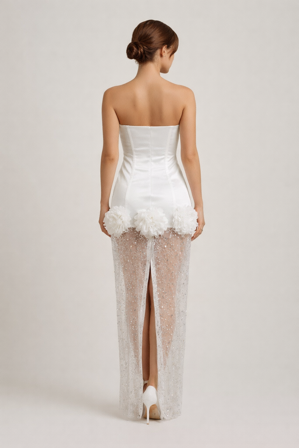 Aurelia™ Strapless Floral Corset Sequin Maxi Dress