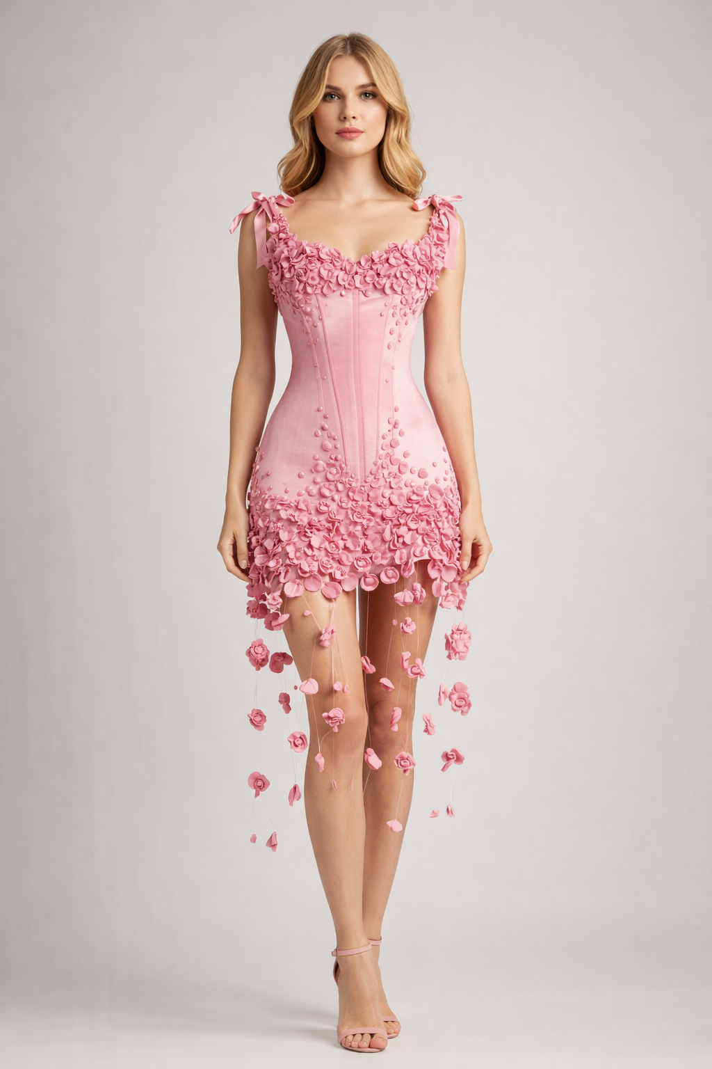 Aurelia™ Hand-Embellished Rose Mini Dress