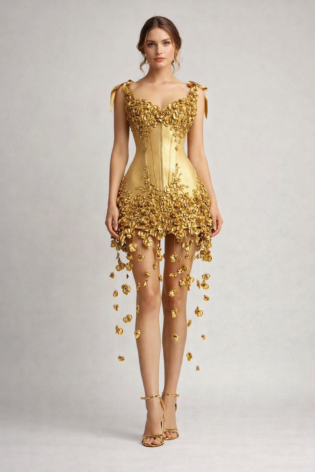 Aurelia™ Hand-Embellished Rose Mini Dress