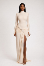 Éclat™ Embellished High-Neck Maxi Dress