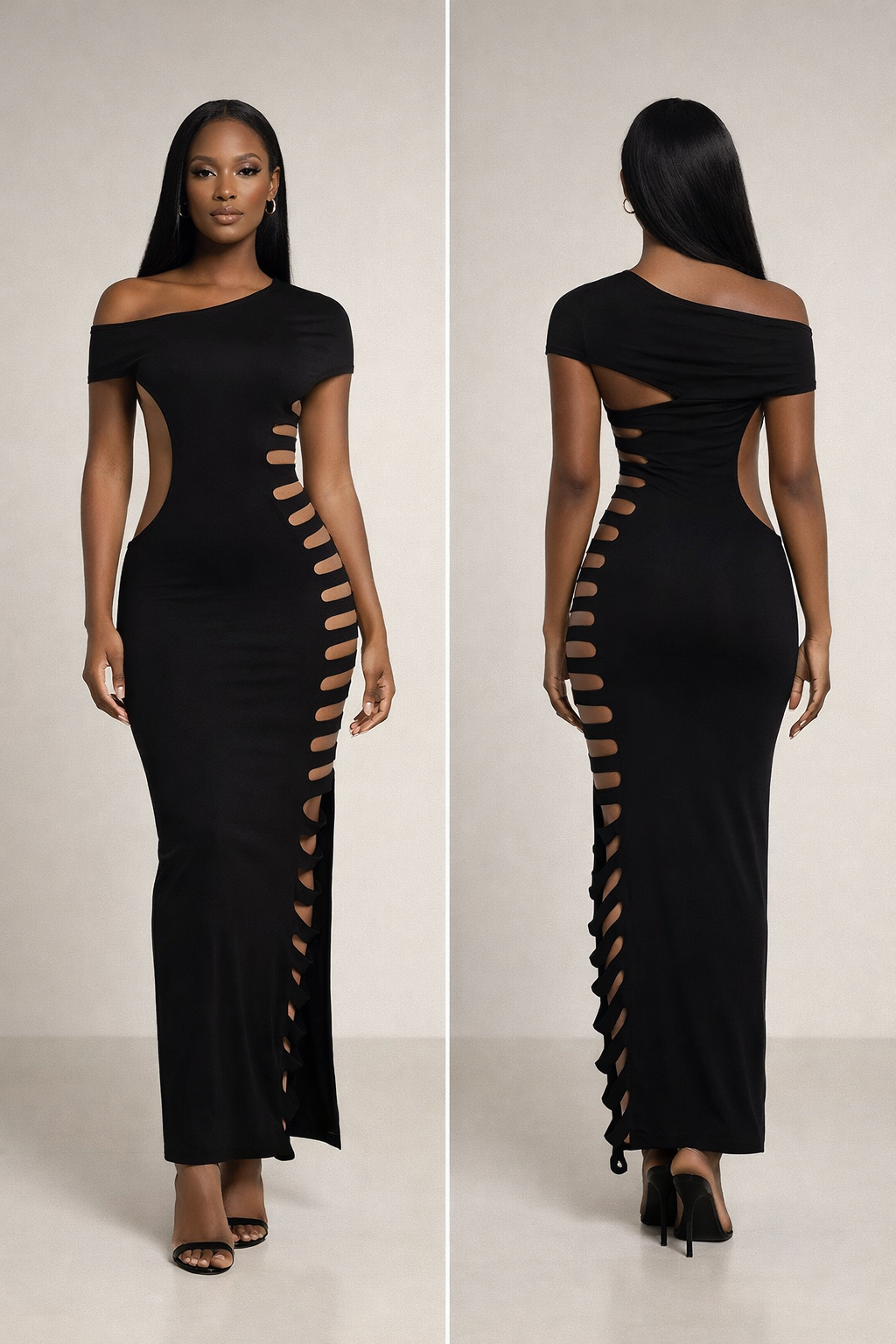 Noire™ Éclipse Ladder Maxi Dress