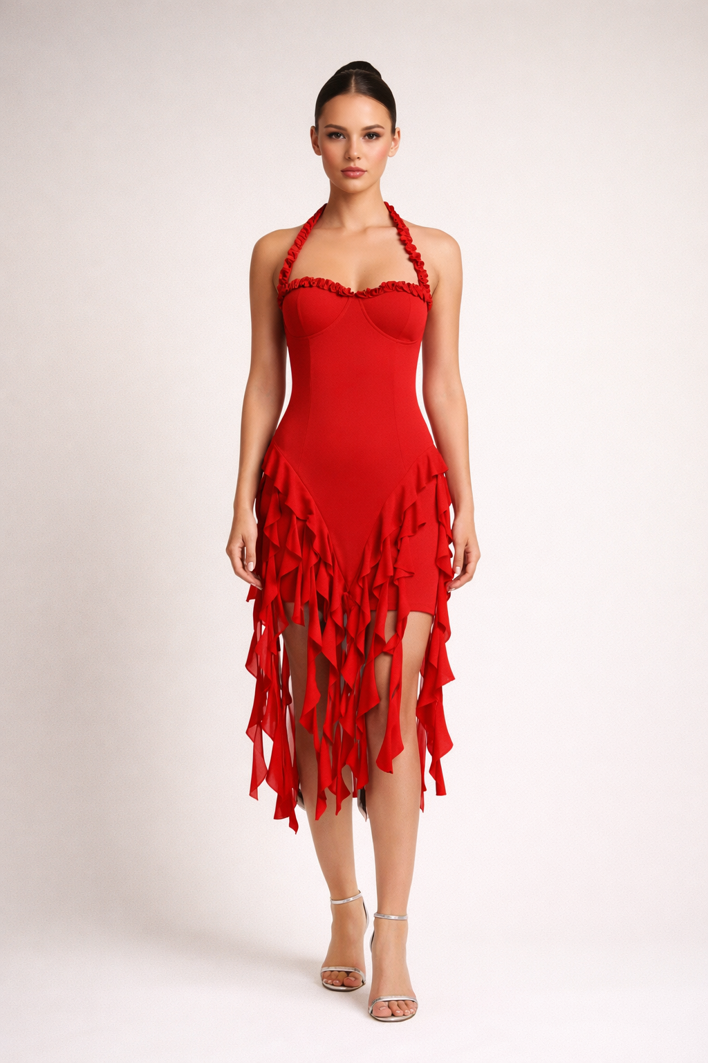 Cascade™ Ruffle Halter Dress