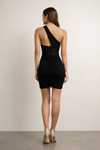 Noiré™ Crystal One-Shoulder Mini Dress