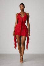 Fleur™ Ruffle Halter Mini Dress