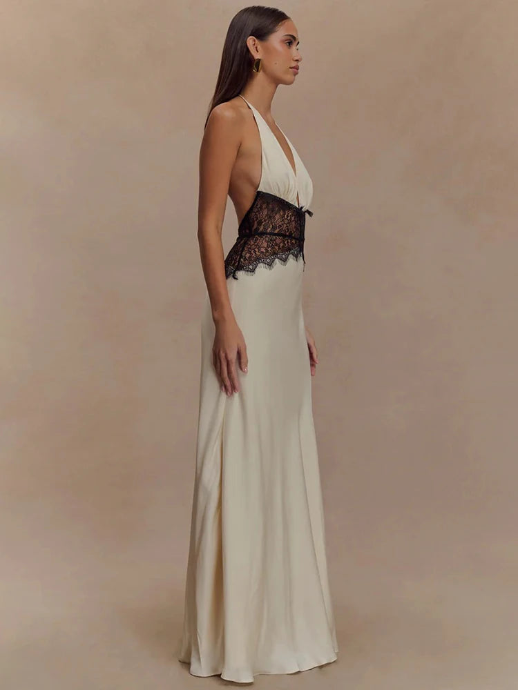 Seraphine™ Patchwork Lace Halter Maxi Dress