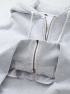 Zipper Pocket Hoodie & Seam Detail Joggers Two Piece Set