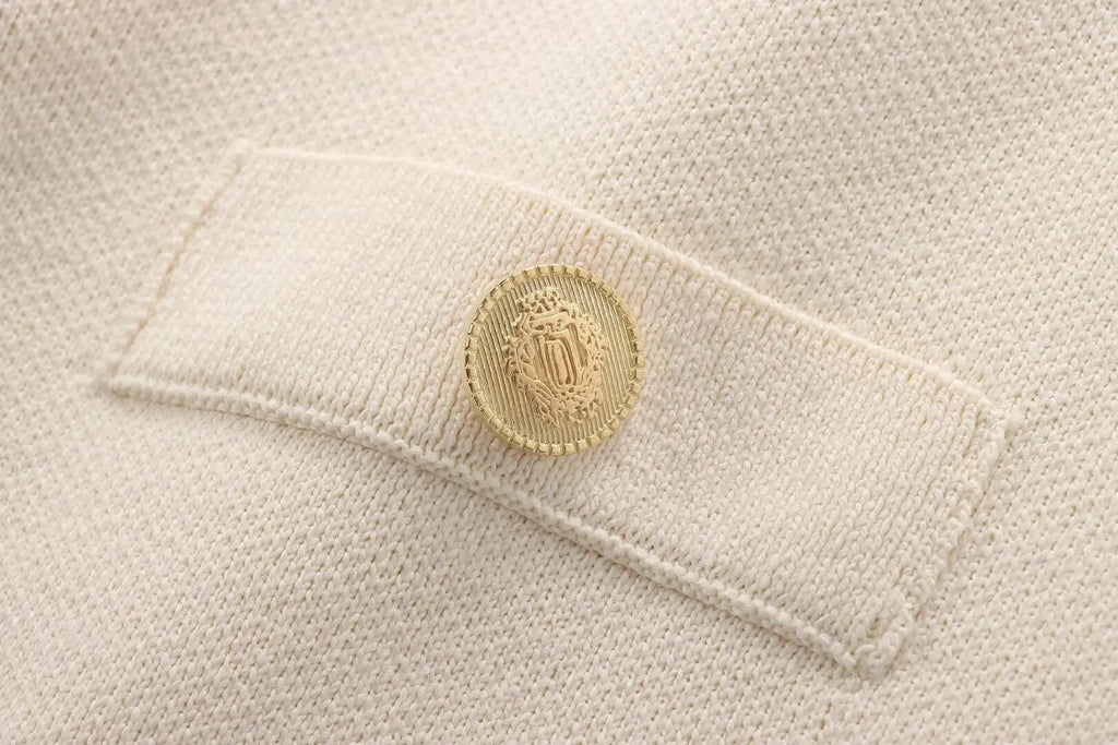 Knitted Button down Contrast Classic Cardigan