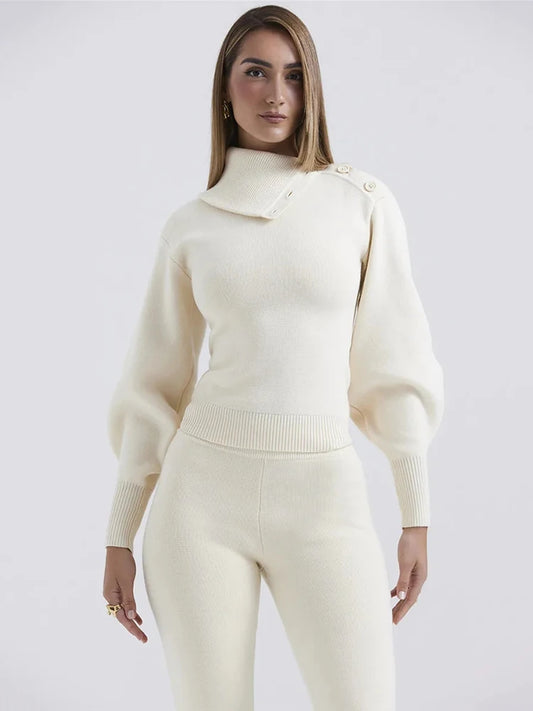 Casual Knitted Sweater Two Piece Set