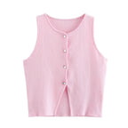 Knit Sleeveless Cropped Vest