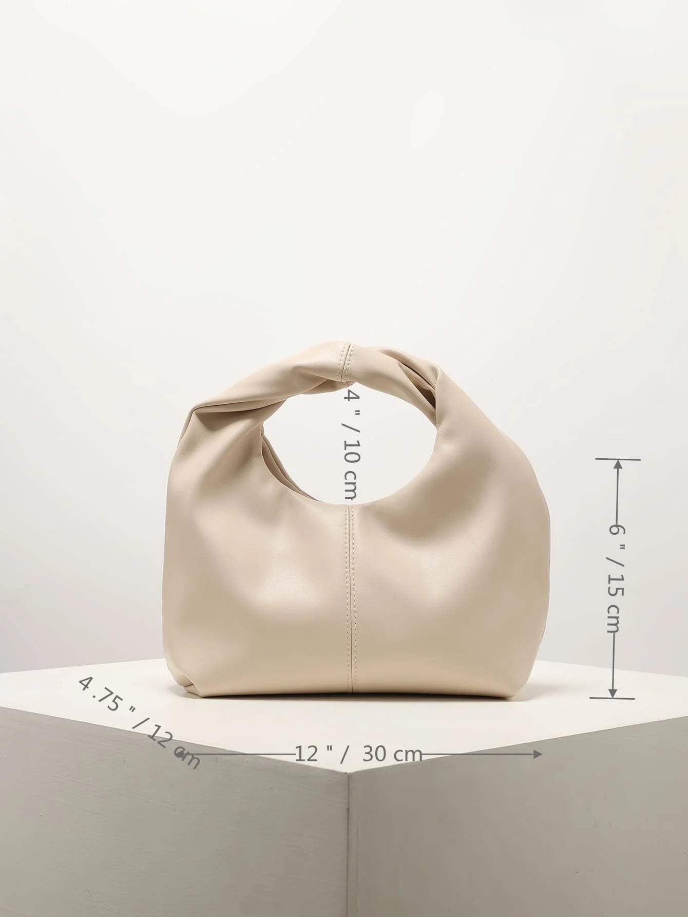 Solid Color Twist square clutch bag