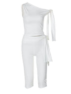 Capri Trousers & Off-Shoulder Two Piece-Set