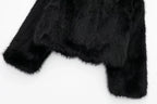 Cropped Plush Faux Fur Coat