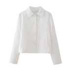 White Collar Top Skirt Two Piece Set