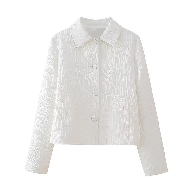 White Collar Top Skirt Two Piece Set