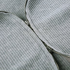 Marl Gray Three Piece Bralette Shorts And Cardigan Set