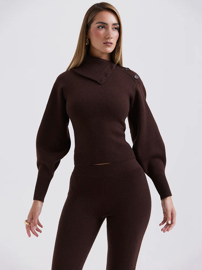 Casual Knitted Sweater Two Piece Set