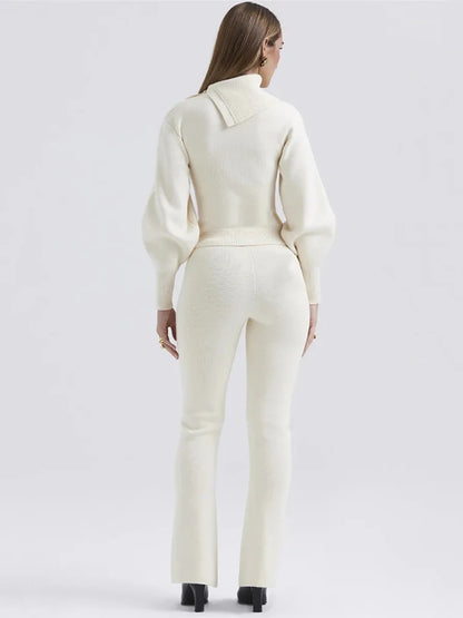 Casual Knitted Sweater Two Piece Set