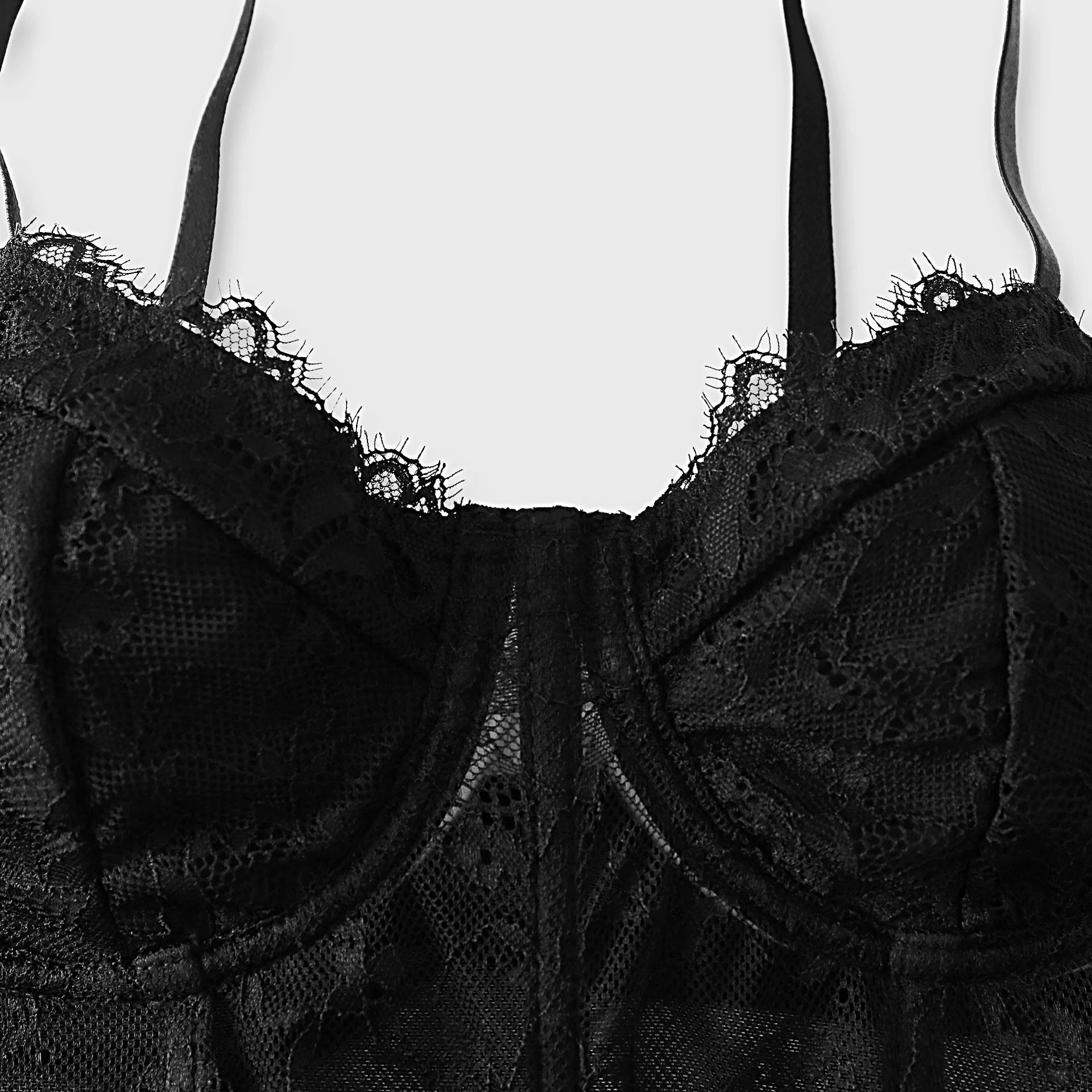 Valencia™ Semi-Transparent Mesh Push Up Bralette – Corset Bustier Vest Top