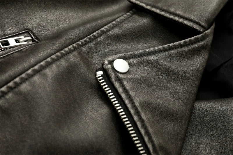 Washed Leather Belted Jacket