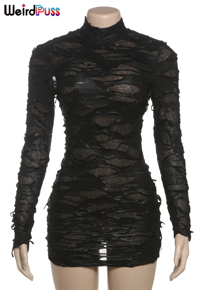 Thessia™ Backless Hollow Bodycon Mini Dress