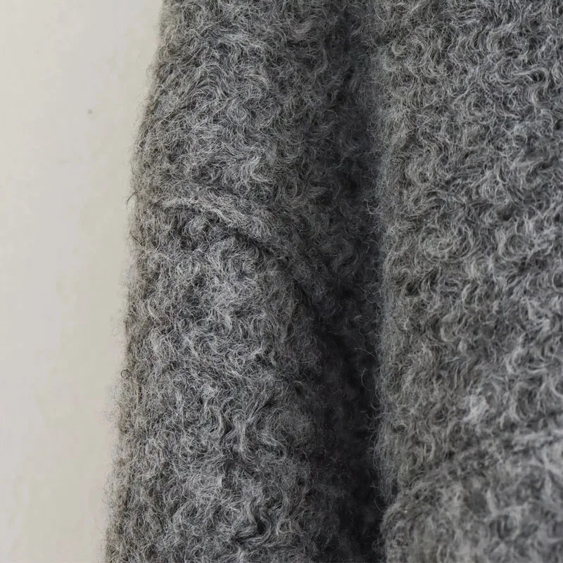 Tweed Cropped Collar Pocket Detail Jacket