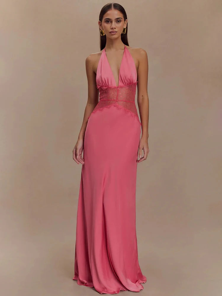 Seraphine™ Patchwork Lace Halter Maxi Dress