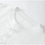 Round Neck Tassel Detail Loose Knitted Jumper