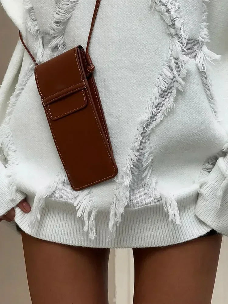 Round Neck Tassel Detail Loose Knitted Jumper