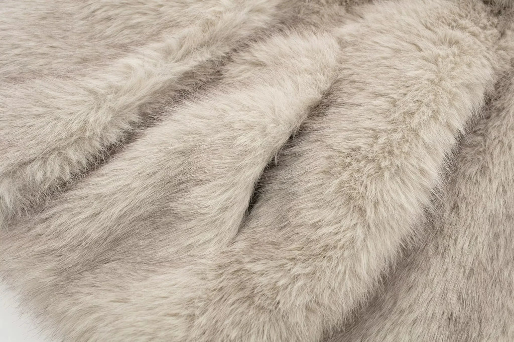 Faux Fur Collar Detail Coat