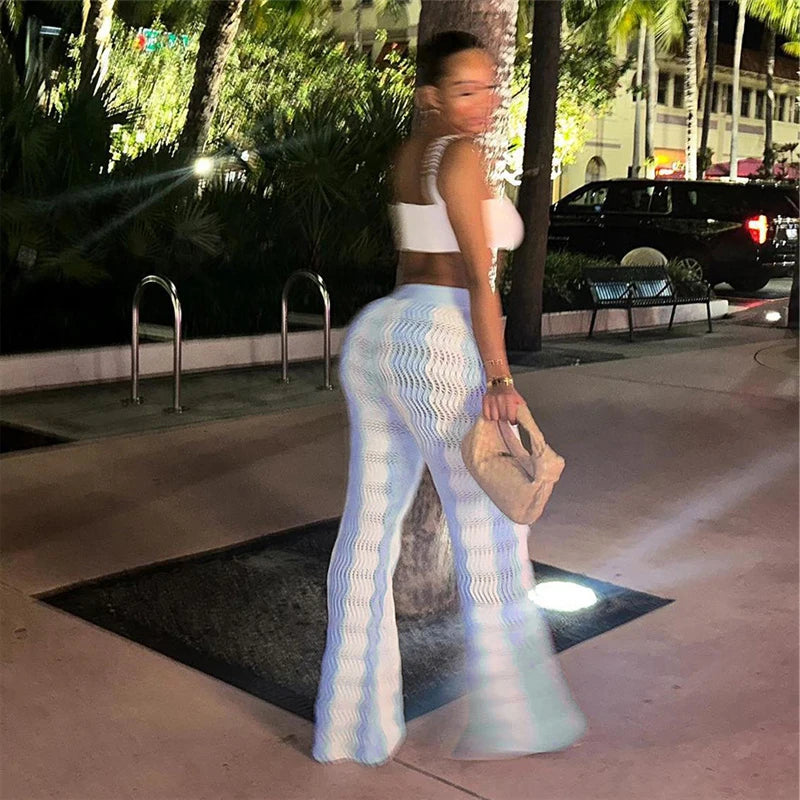 High Waist Knitted Trousers