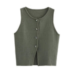 Knit Sleeveless Cropped Vest