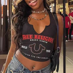 Graphic Printed Cropped Tank Top