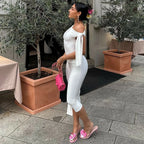 Capri Trousers & Off-Shoulder Two Piece-Set