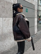 Faux Fur Aviator Double-sided Jacket