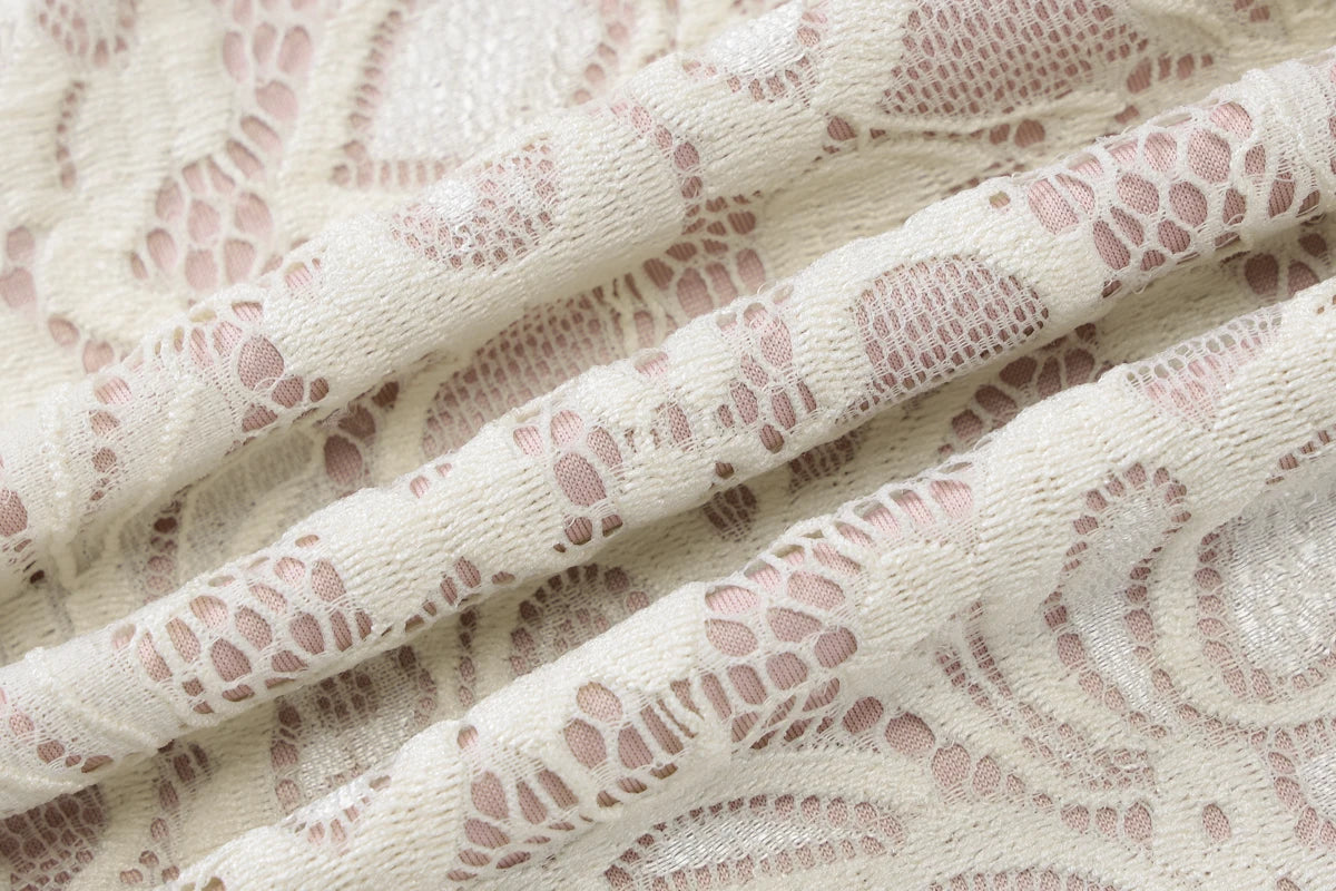 Aurielle™ Lace Patchwork Flare Sleeve Mini Dress