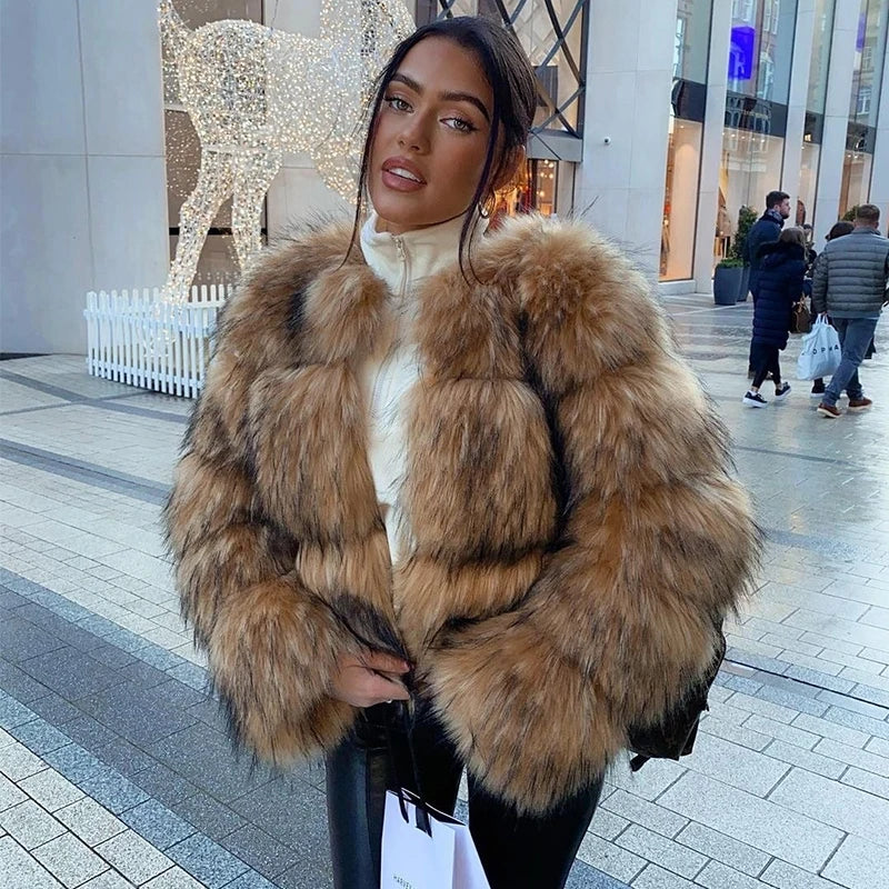 Brown Faux Fur Coat