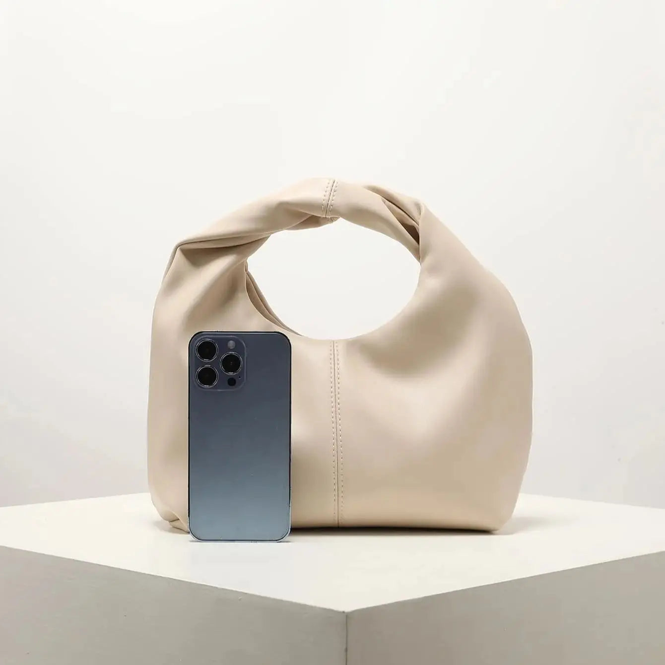Solid Color Twist square clutch bag